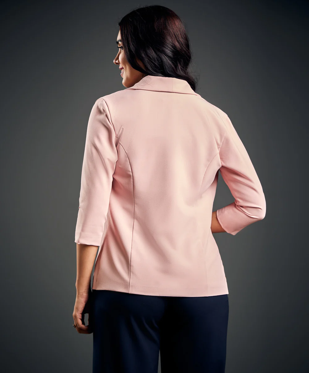 3/4 Sleeve Pink Office Blazer - Image 3