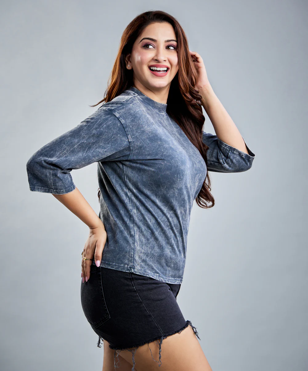 Acid Wash Grey Long Sleeve T-Shirt - Image 6