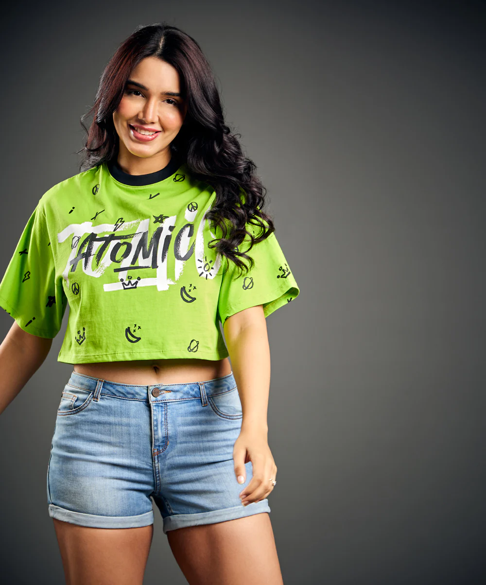 Atomic Green Cropped T-Shirt - Image 3
