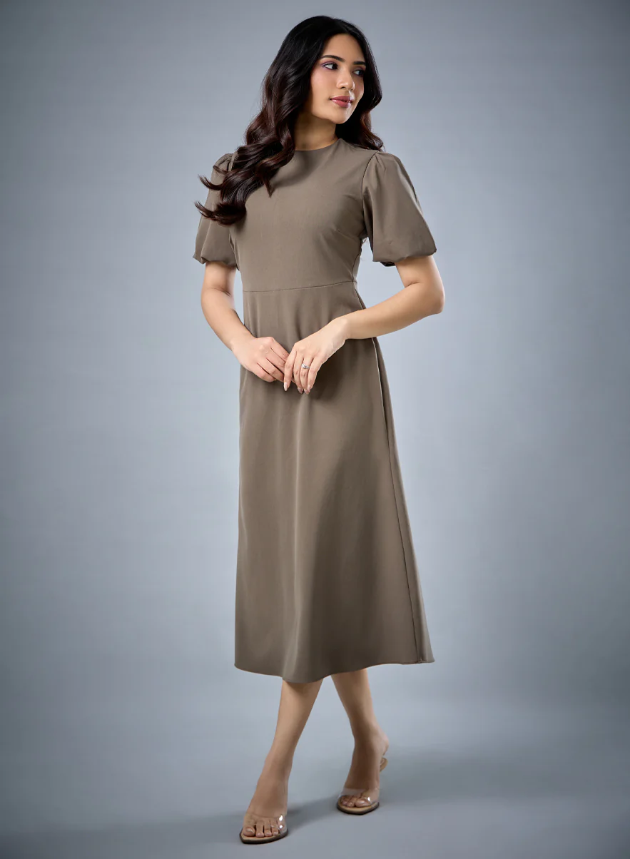Balloon Sleeve Aline Formal Dress - Image 4