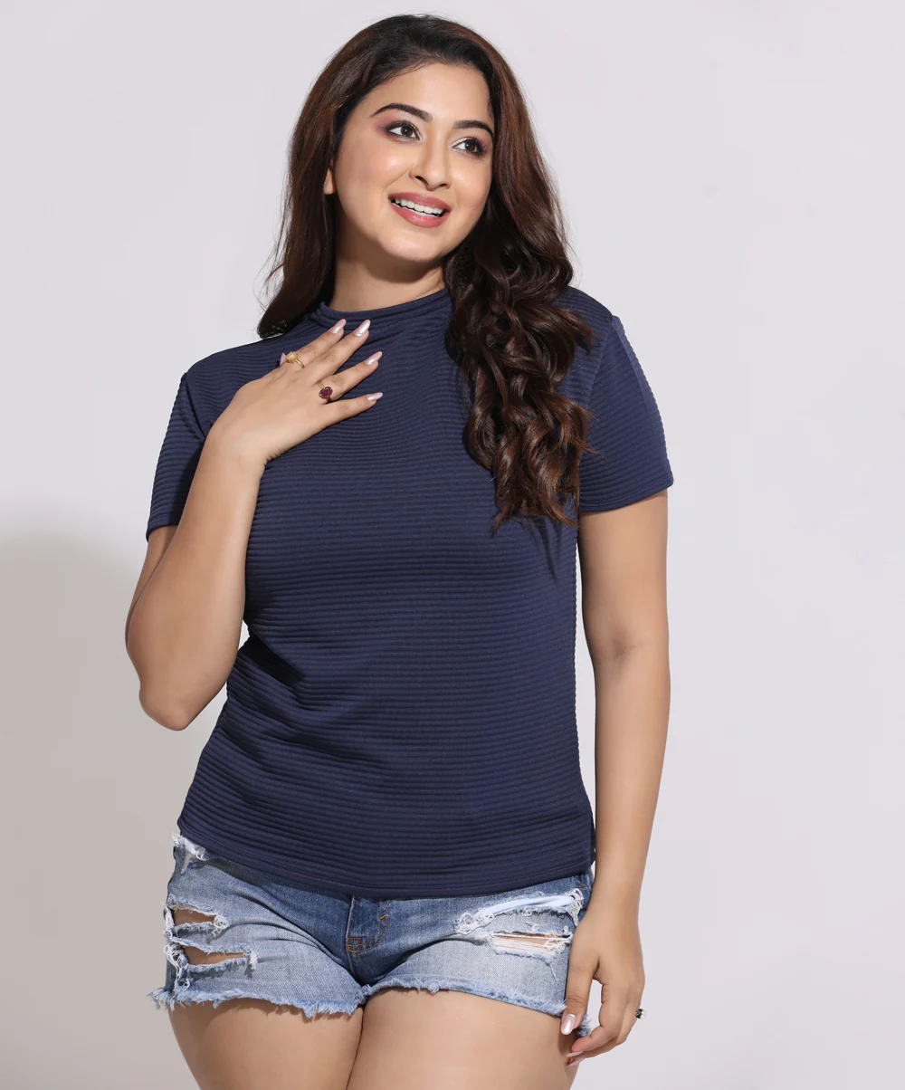 Basic Crew Neck Navy T-Shirt