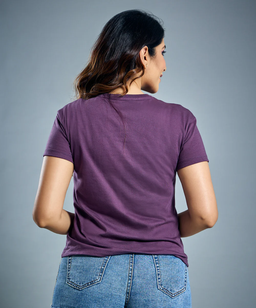 Basic Crew Neck Purple Tshirt - Image 2