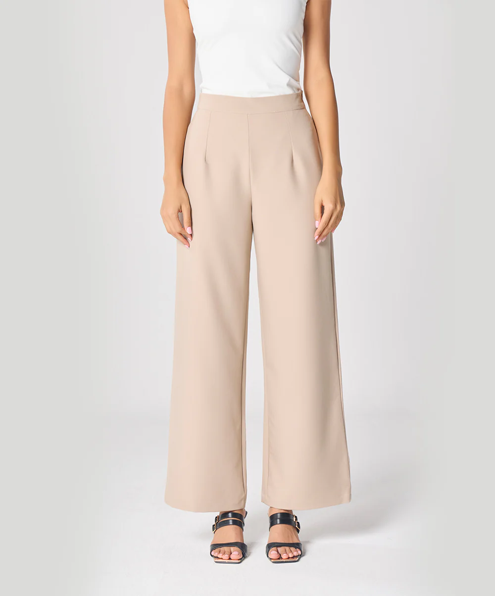 Beige Flared Formal Pant - Image 2