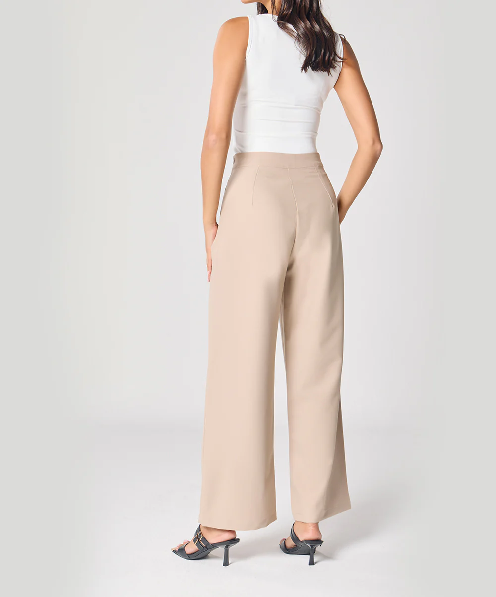 Beige Flared Formal Pant - Image 3