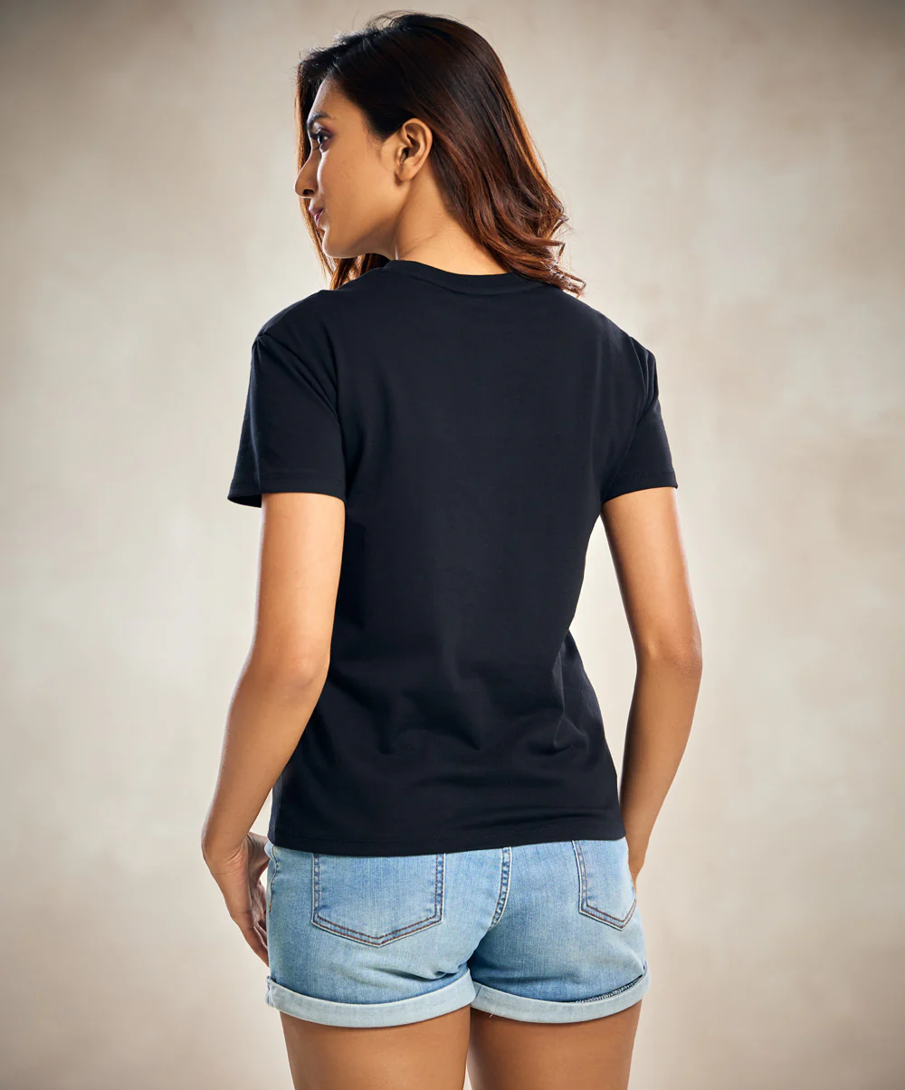 Black Basic Crew Neck Tshirt - Image 3