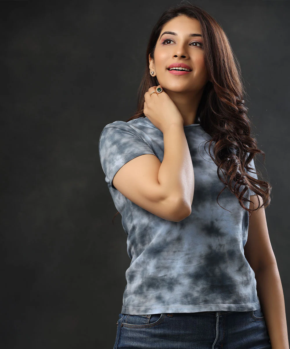 Blue Mix Tie And Dye T-Shirt - Image 2