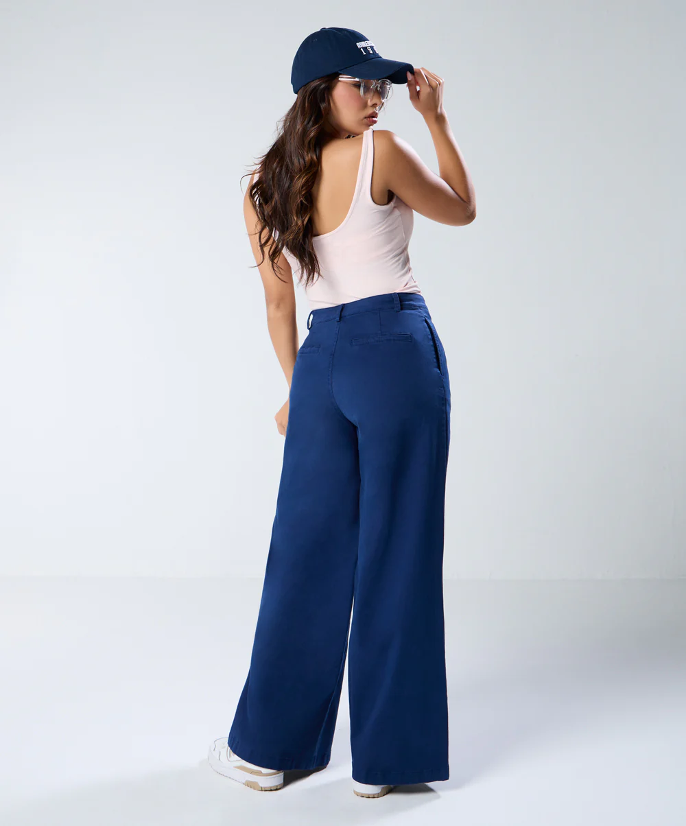 Blue Pleated Pant (Short length) - Image 5