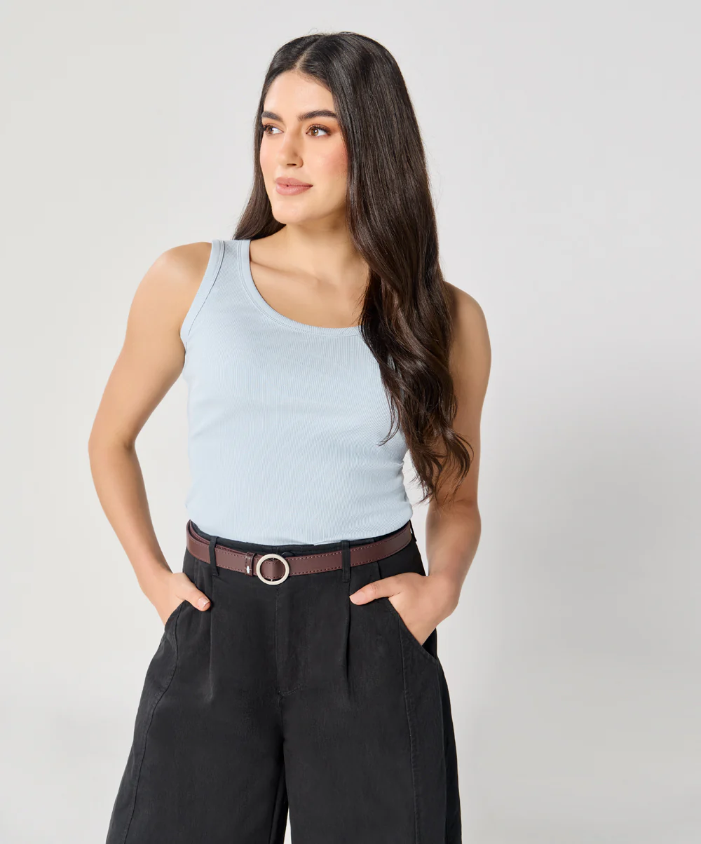 Blue Rib Cami Top - Image 2