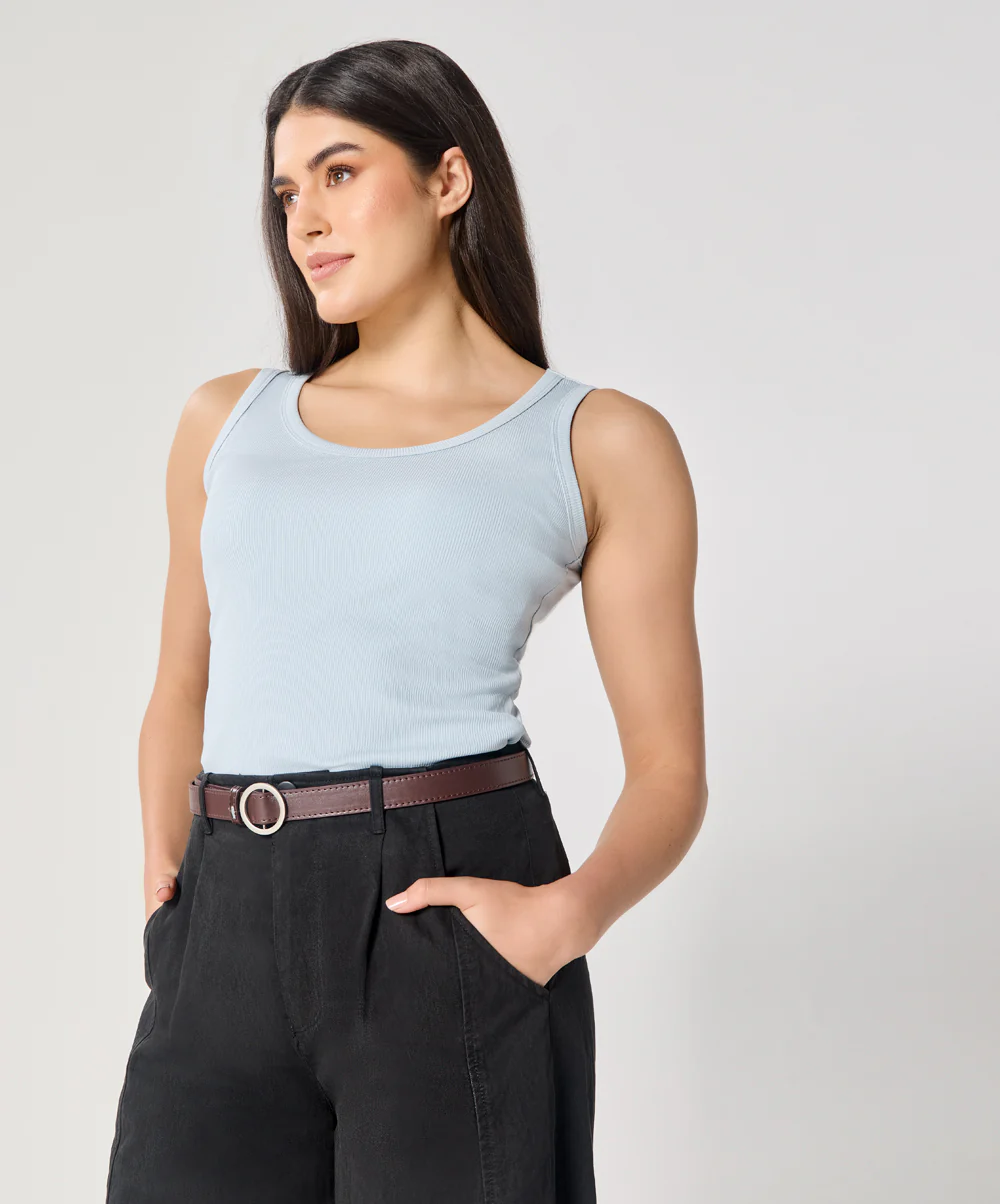 Blue Rib Cami Top - Image 4