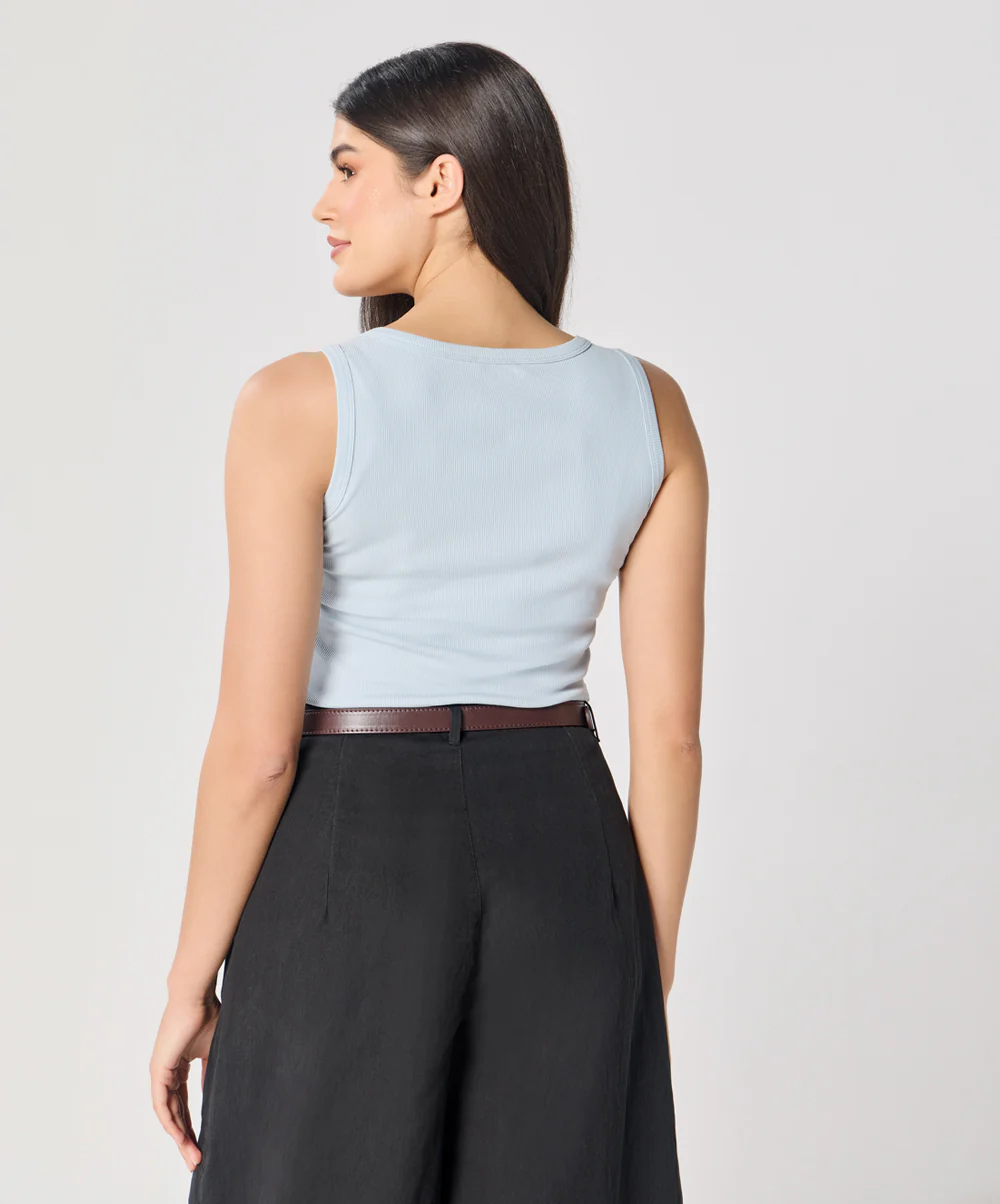 Blue Rib Cami Top - Image 5