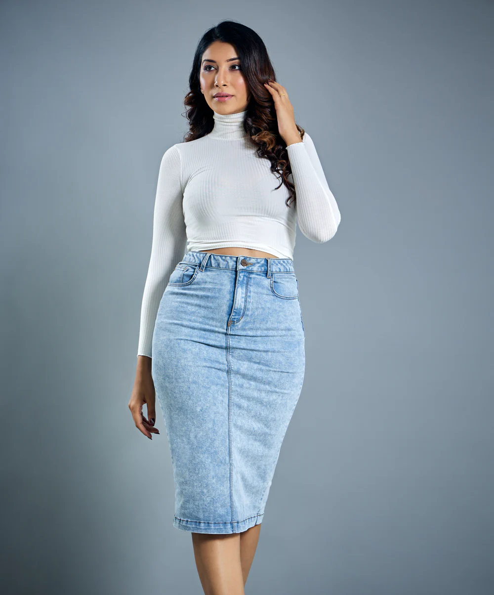 Bodycon Denim Skirt - Image 2