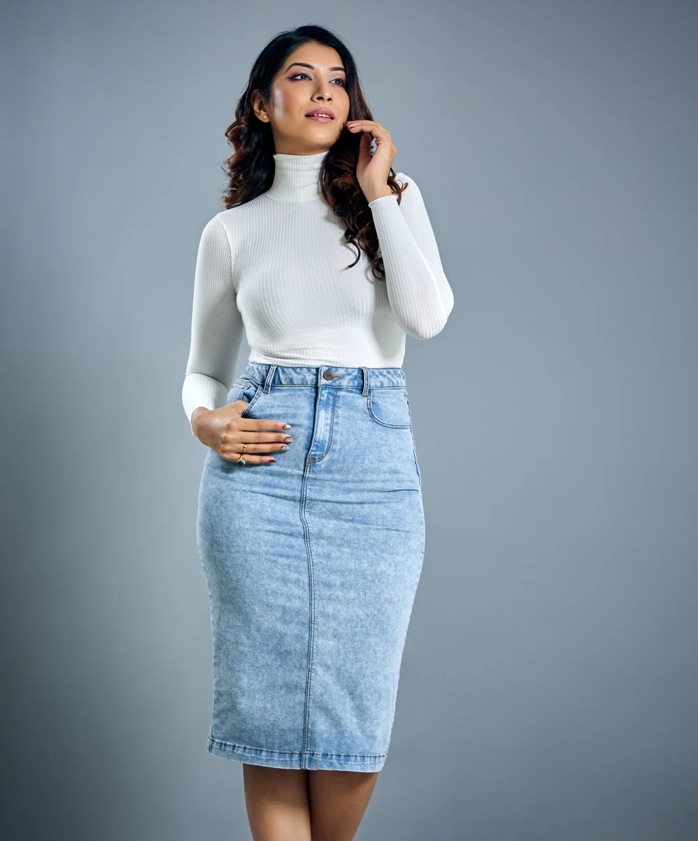 Bodycon Denim Skirt - Image 3