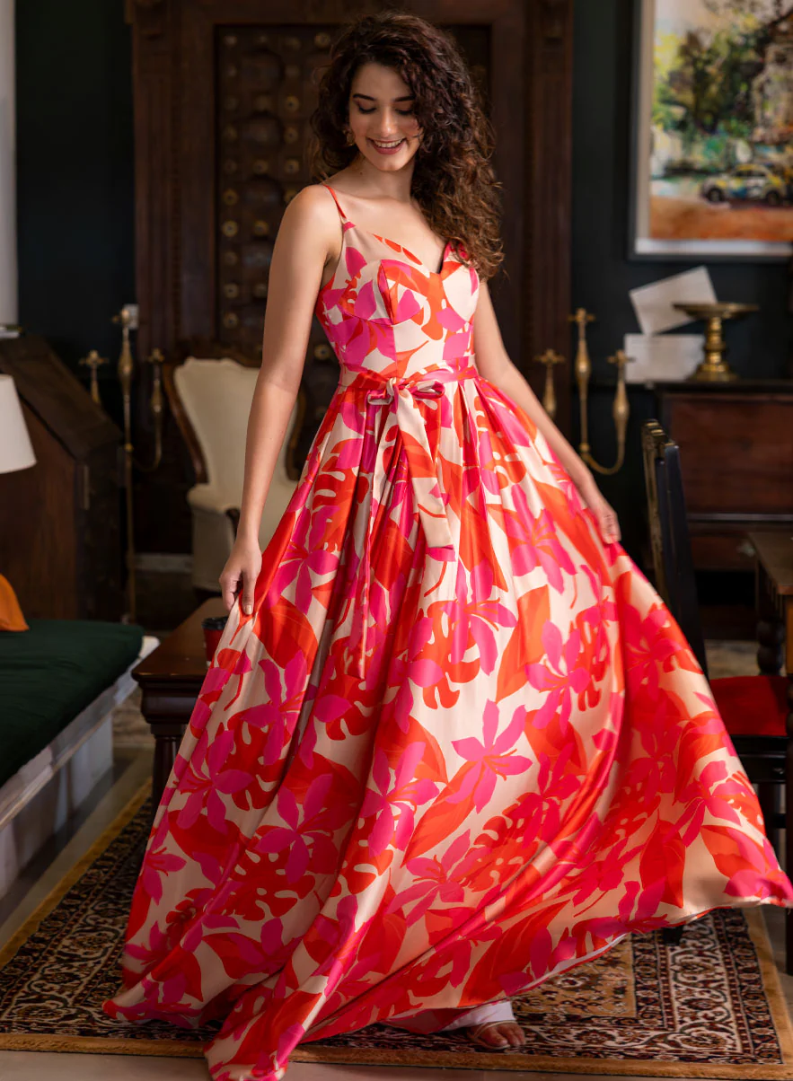 Bra Cut Printed Maxi Dress - Image 4
