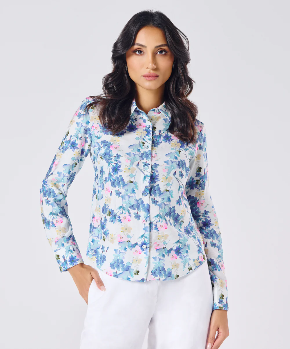 Breezey Blue Printed Shirt