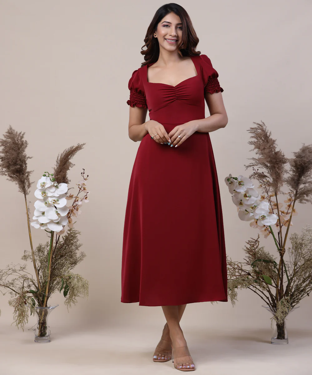 Bustier Ruched Chiffon Dress