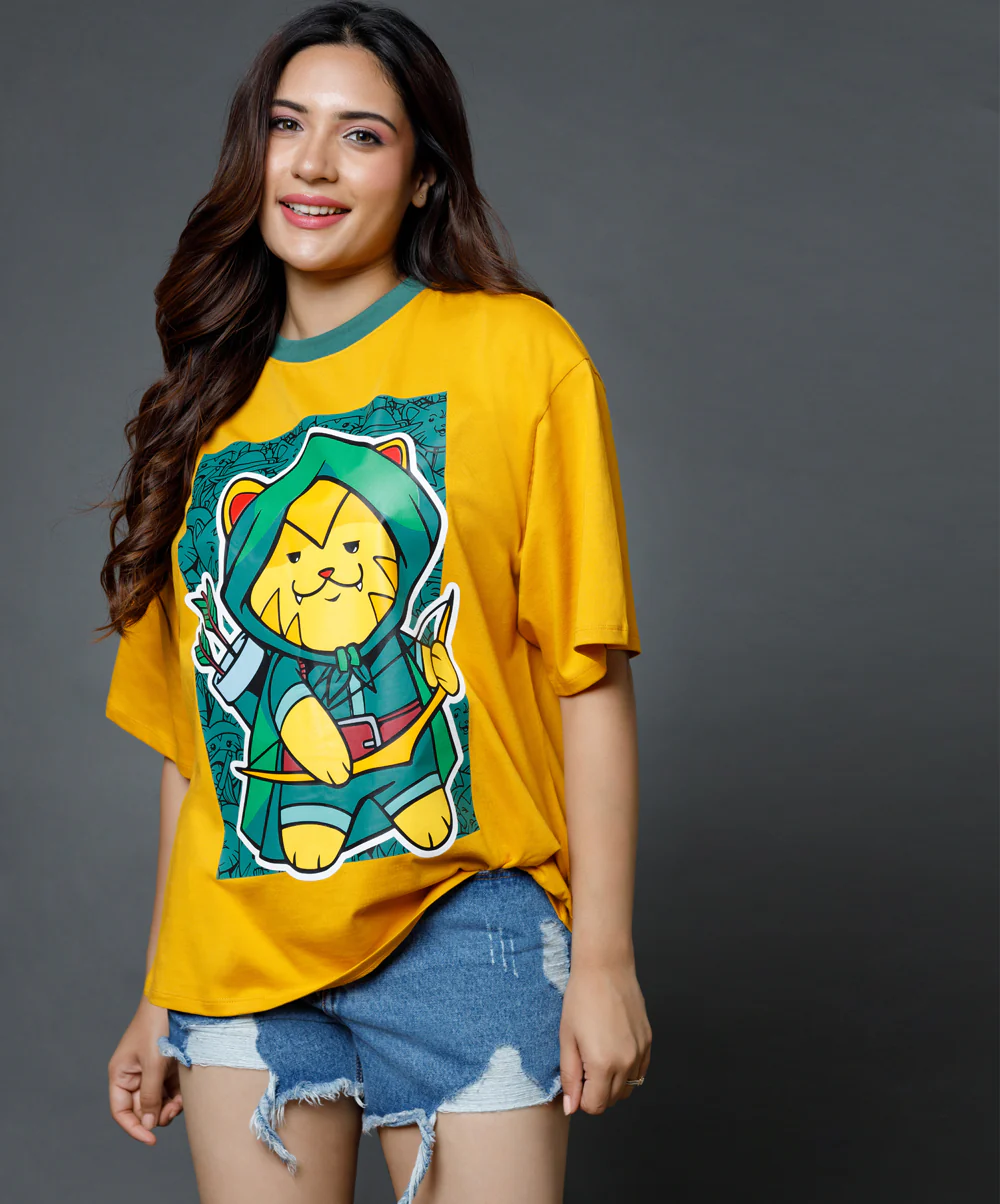 Cat In The Hood Printed Tshirt