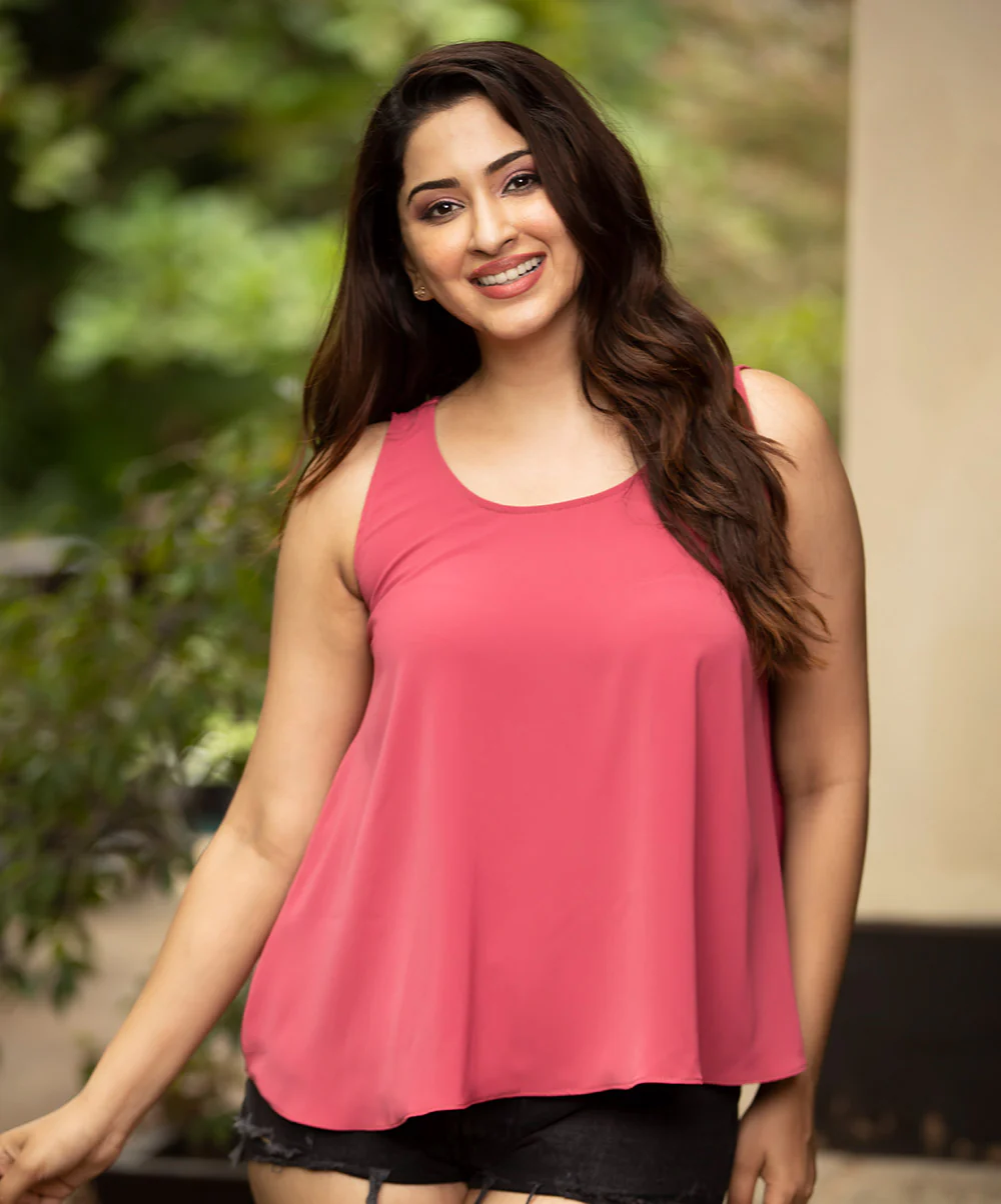 Chiffon Flared Back Tie Top