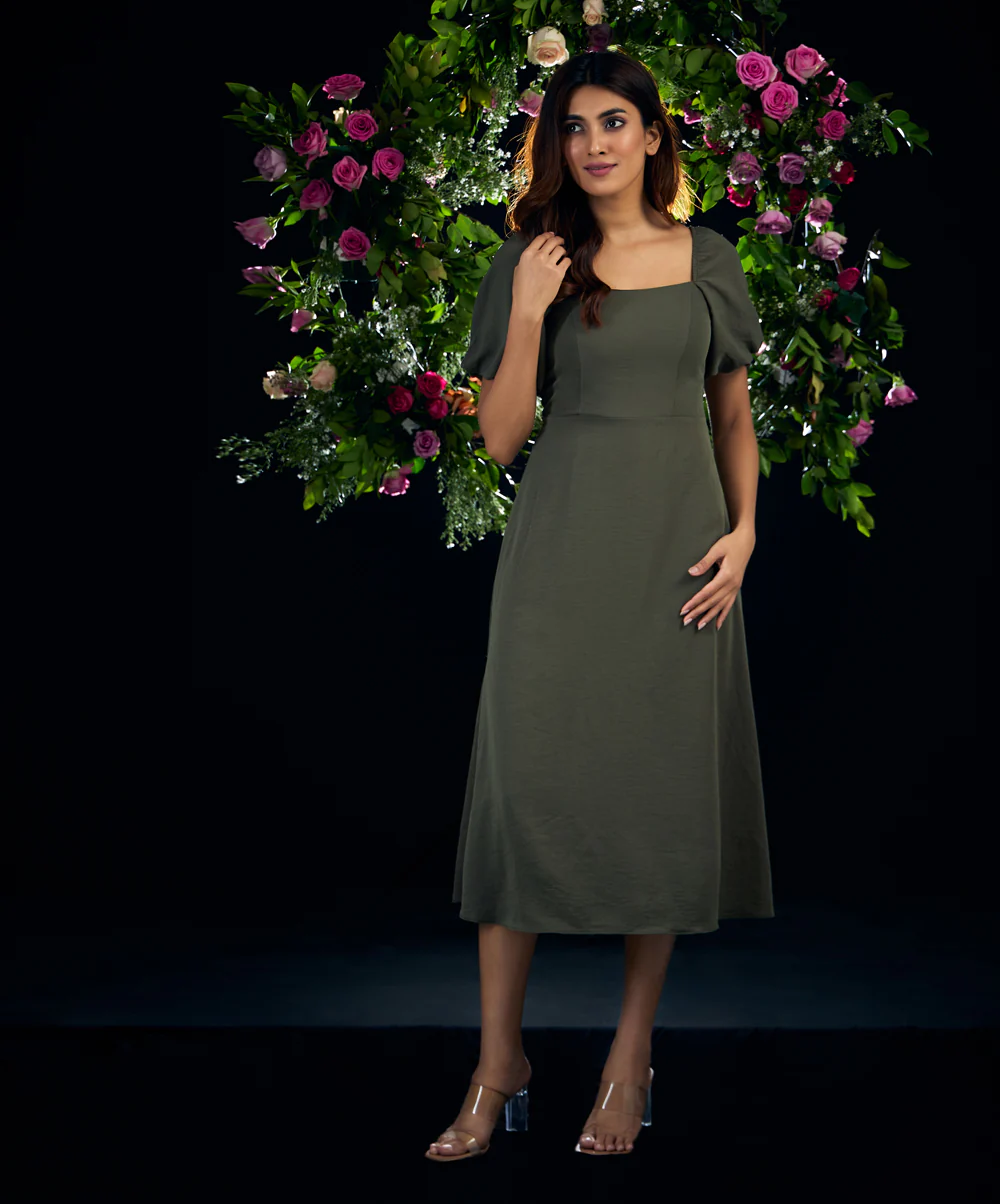 Chiffon Square Neck Dress - Image 2