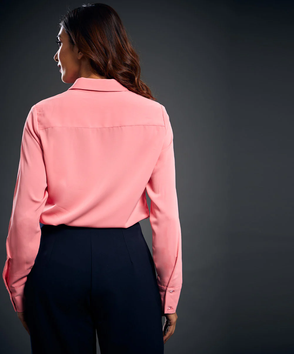 Classic Curved Pink Shirt - Image 3