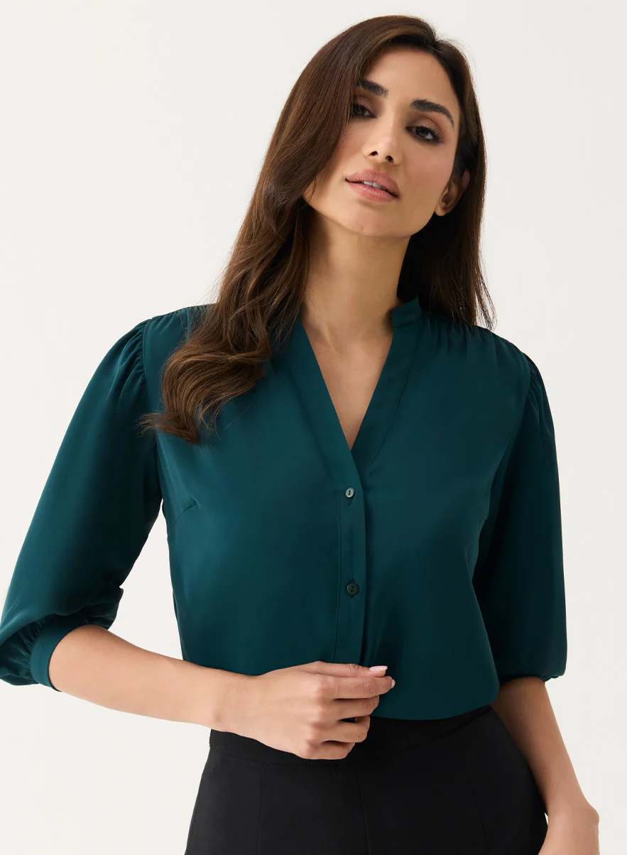 Classic Plain Solid Chiffon Top - Image 2