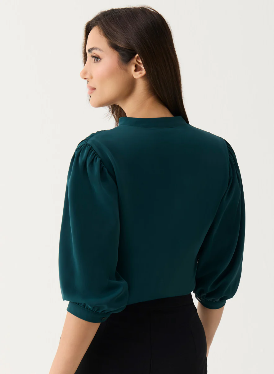 Classic Plain Solid Chiffon Top - Image 3