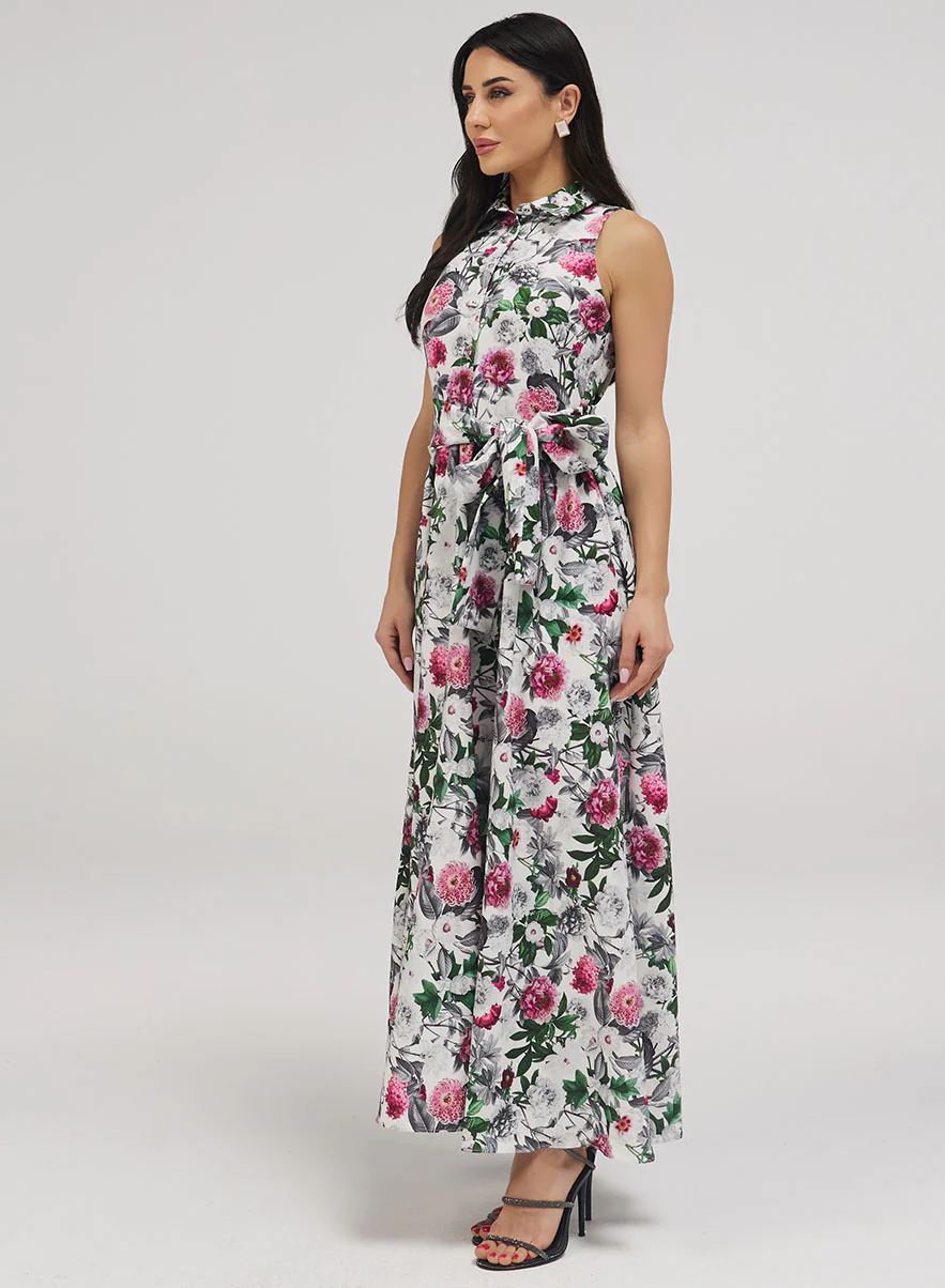 Collar Neck Floral Dress - Image 5