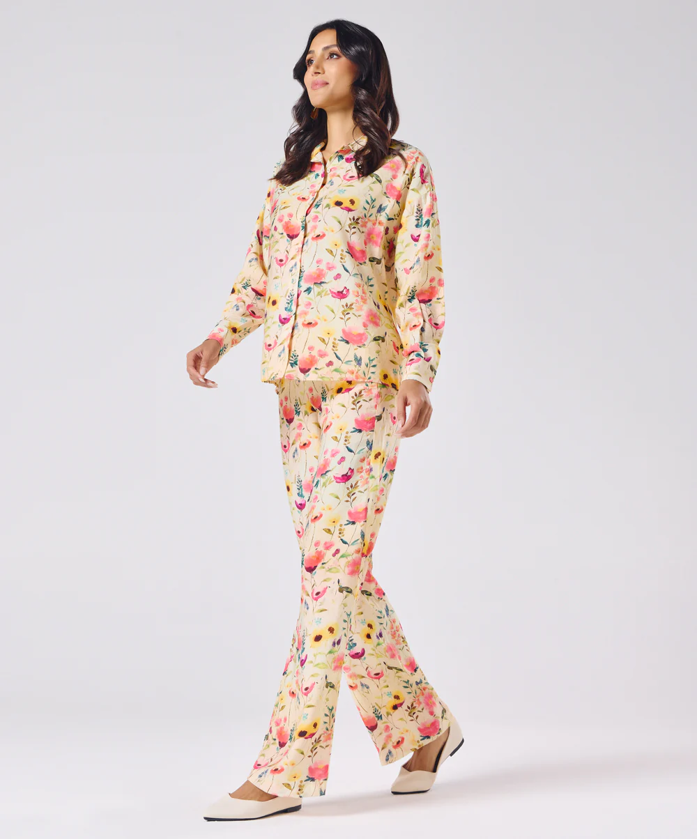 Floral Printed Cord Set- Pant - Image 3