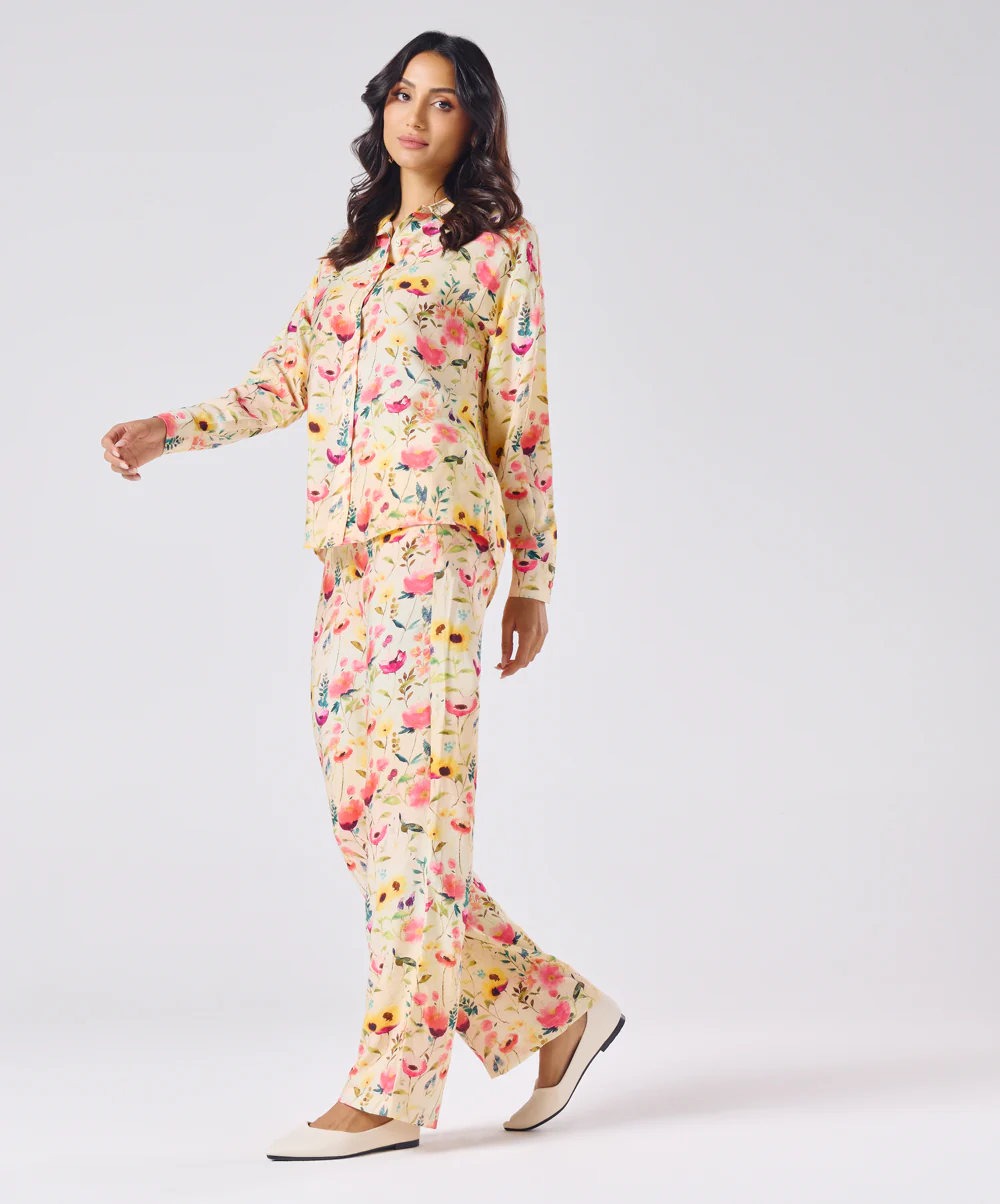Floral Printed Cord Set- Pant - Image 4