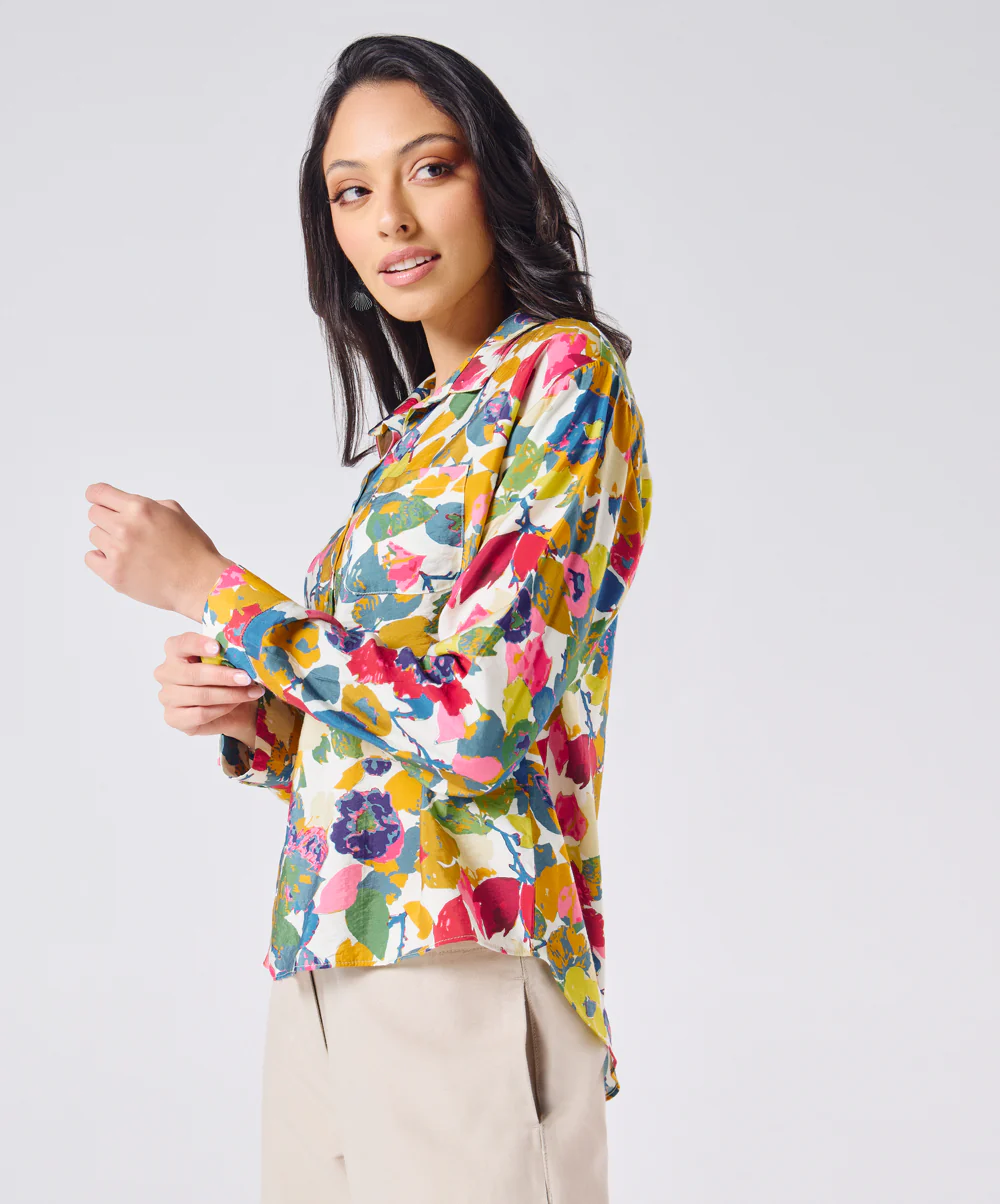 Floral Printed Oversized Shirt - Image 4
