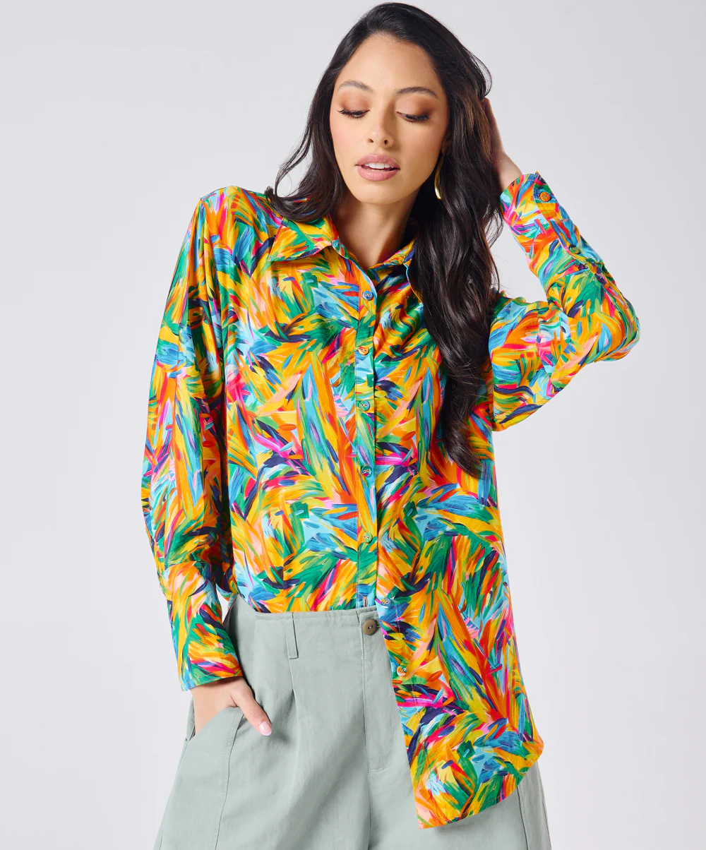 Oversized Colorful Printed Shirt - Image 3