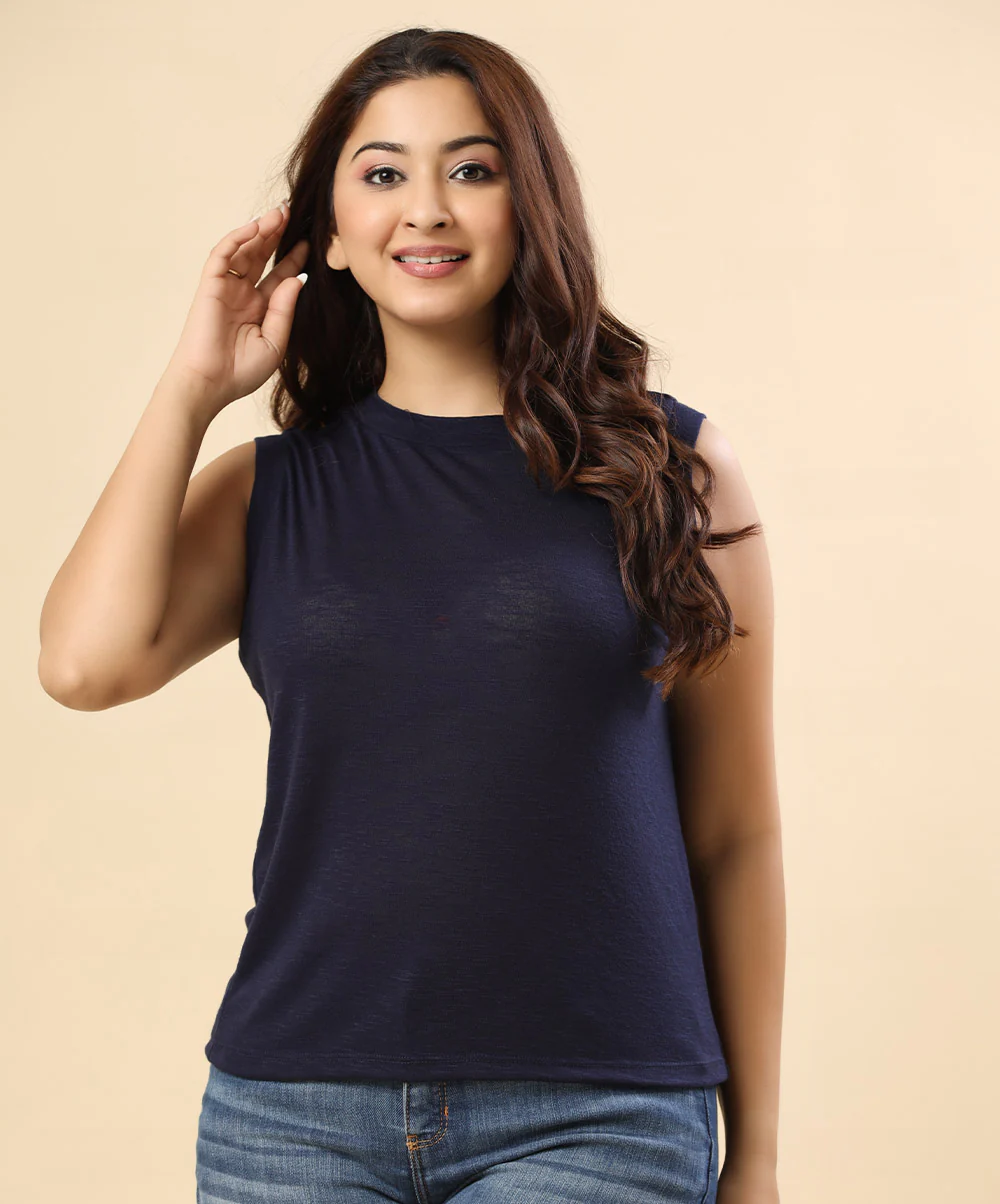 Crew Neck Solid Tank Tshirt