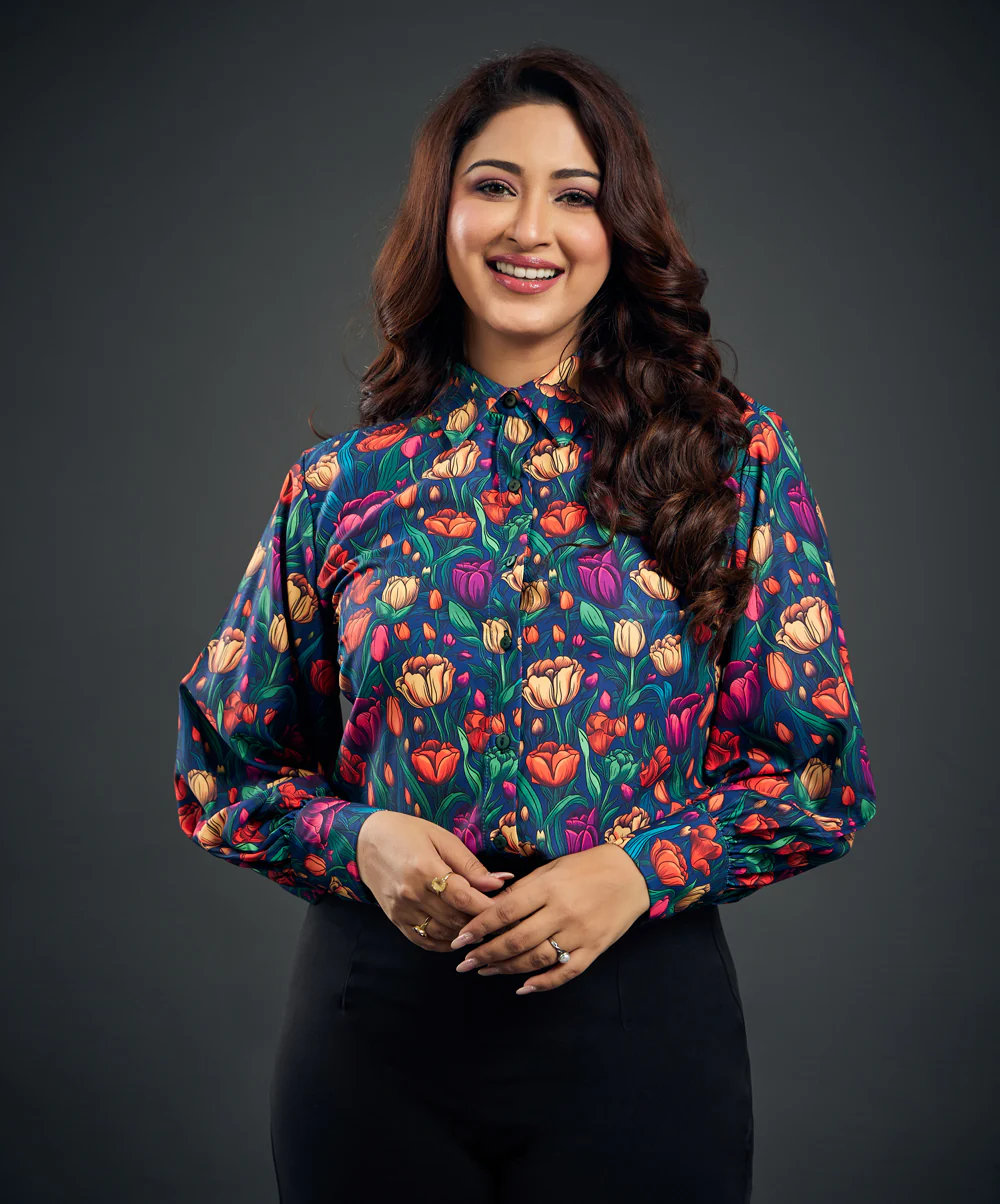 Cuff Detailed Long Sleeve Printed Shirt - Image 3