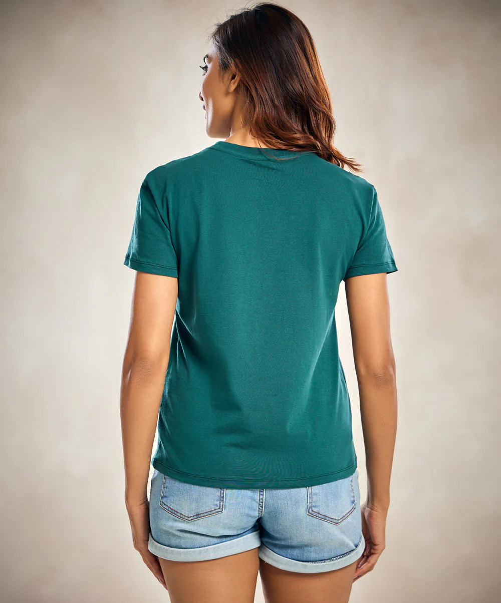 Dark Green Crew Neck T Shirt - Image 3
