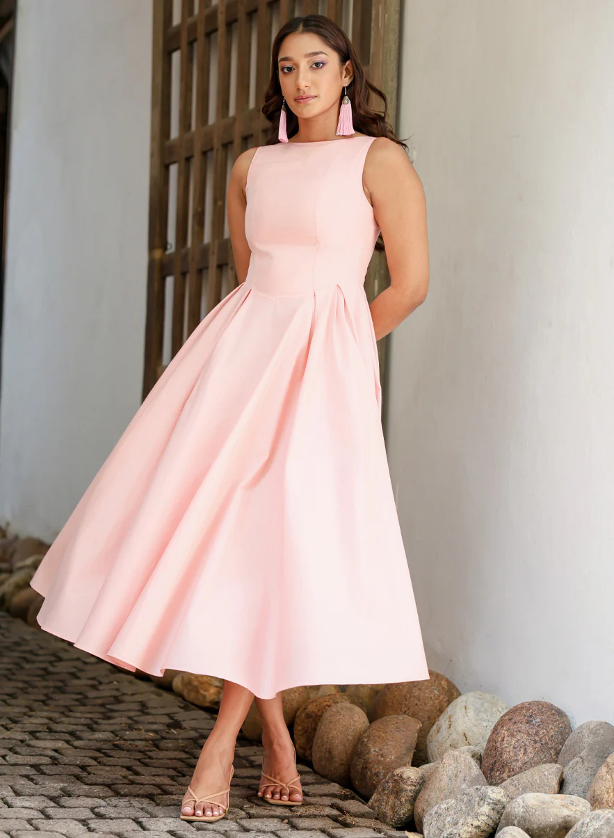 Deep Scoop Back Bow Dress - Image 3