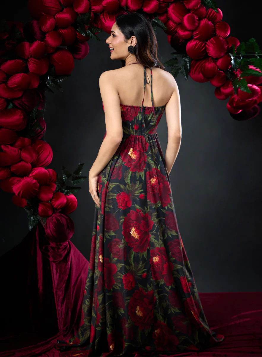 Deep V Neck Strappy Summer Dress - Image 3