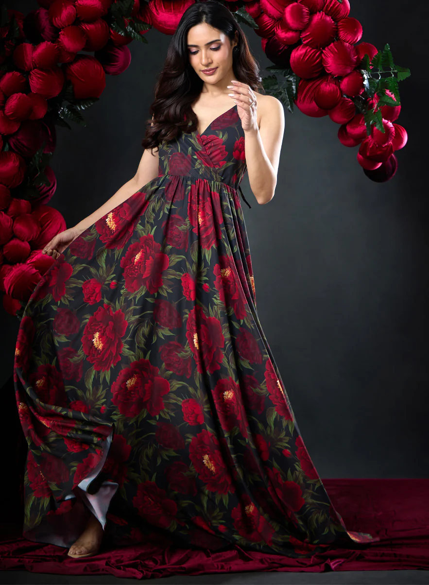 Deep V Neck Strappy Summer Dress - Image 5