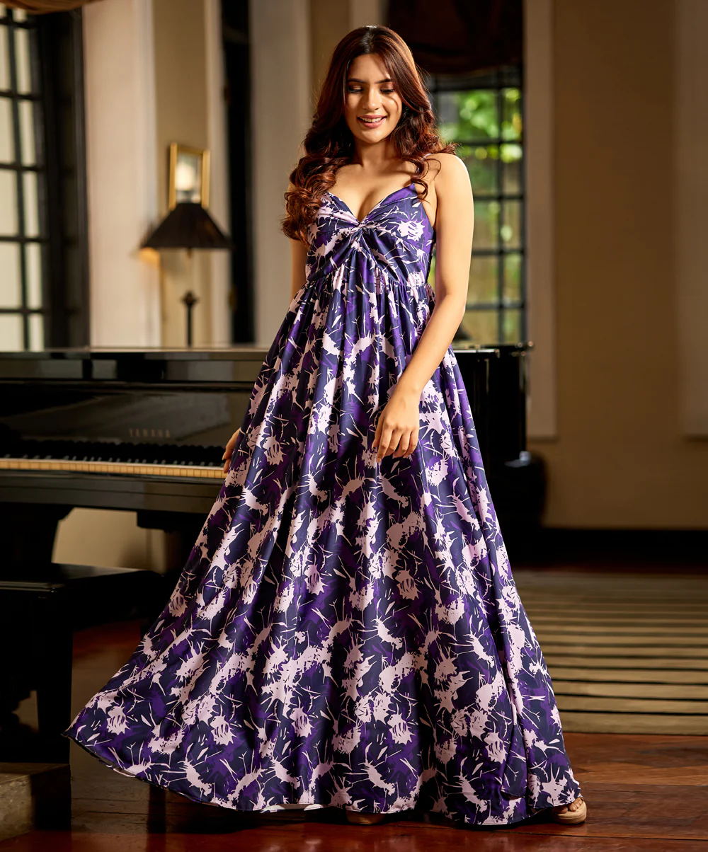 Deep Vneck Strap Maxi Dress