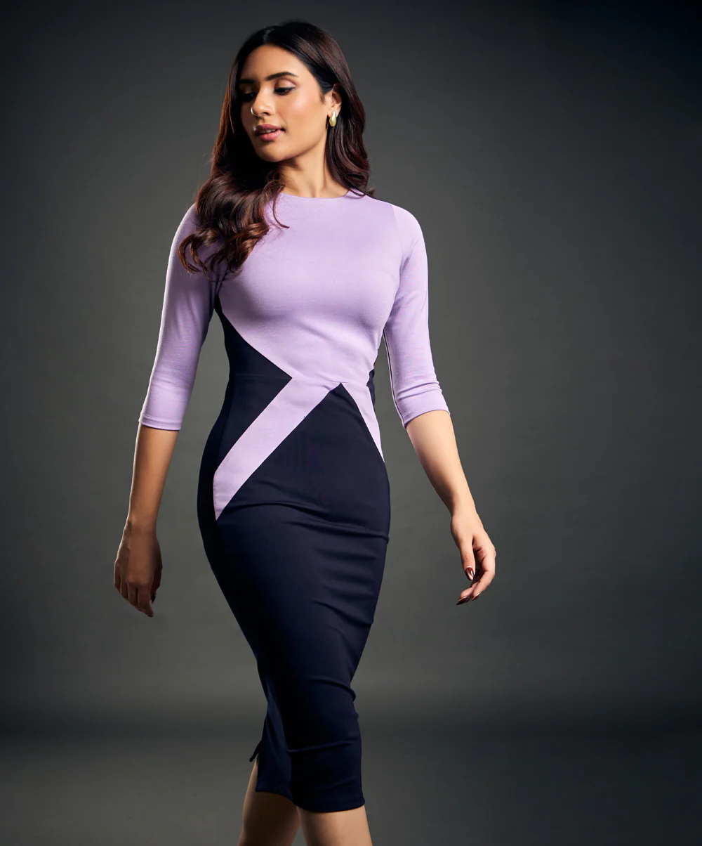 Detailed bodycon Ponte dress - Image 4
