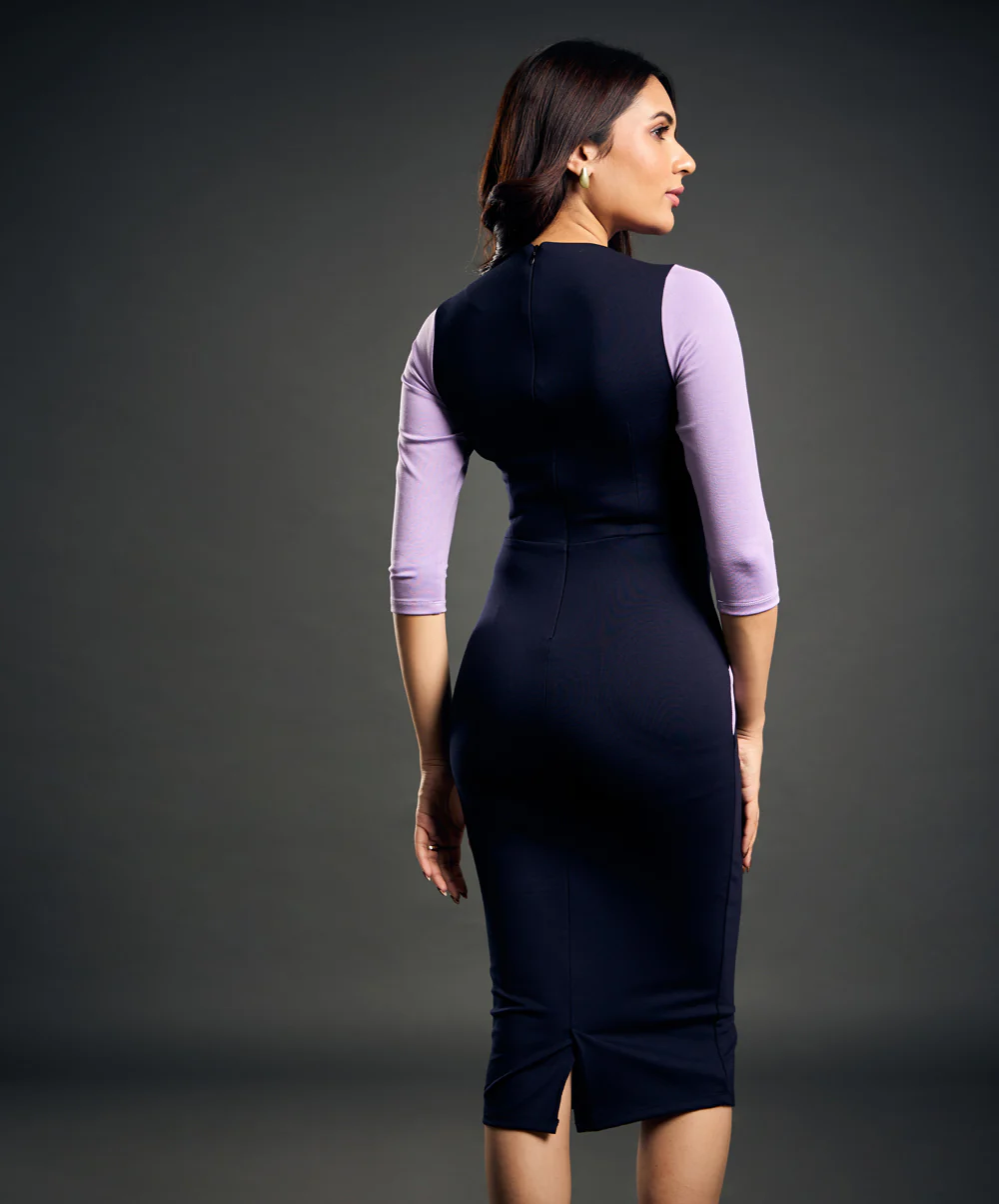 Detailed bodycon Ponte dress - Image 5