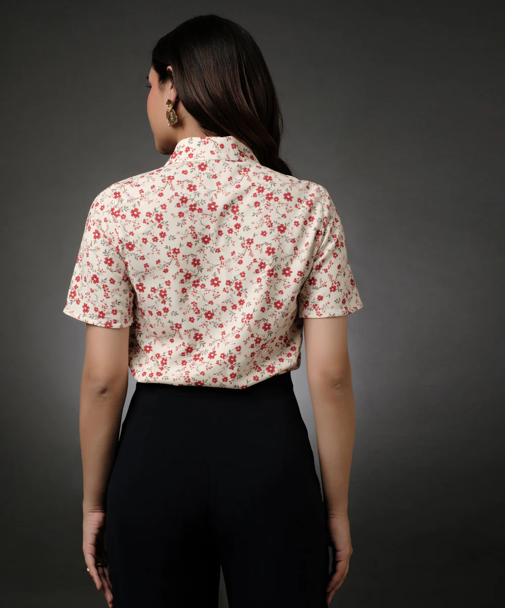 Ditsy Floral Halter Neck Printed Top - Image 4