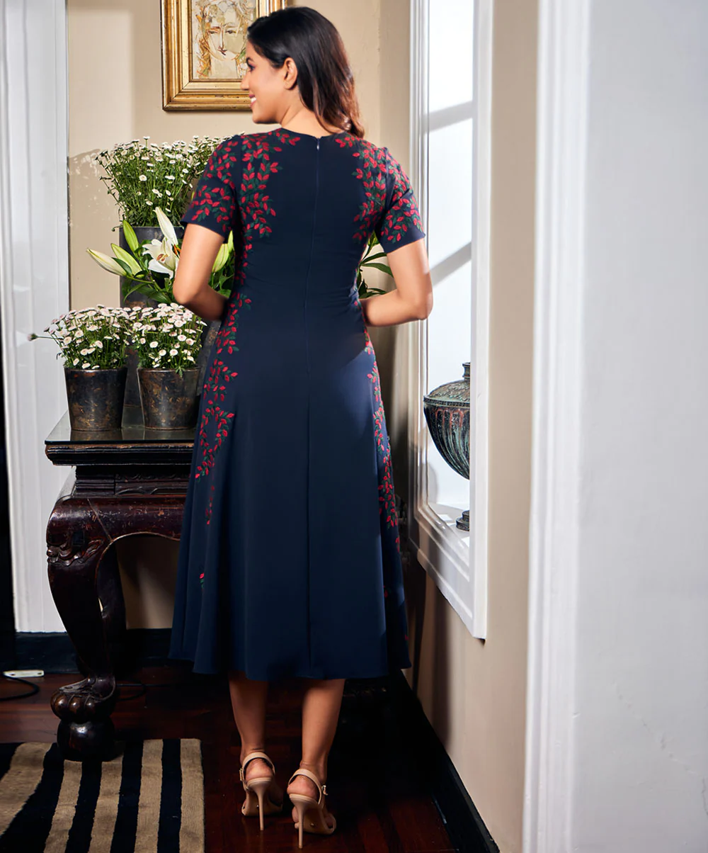 Embroidery Blue Dress - Image 8