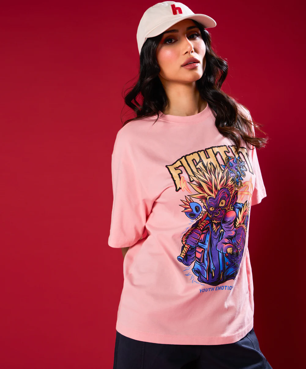 Fight Club Pink Colour Oversized Tshirt - Image 3
