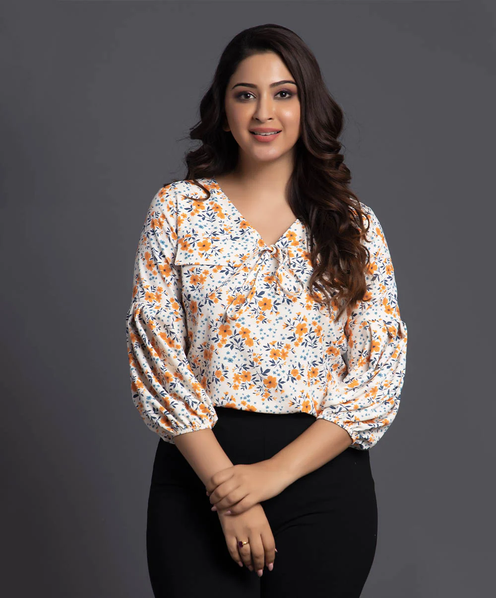 Flab Pocket Printed Long Sleeve Top