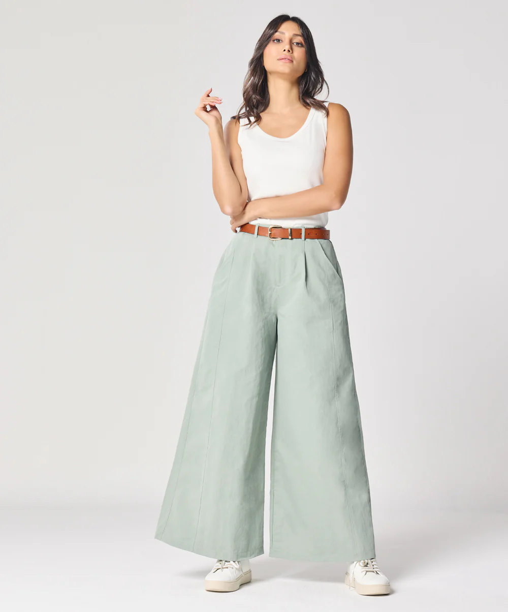 Flare Light Blue Twill Pant - Image 6