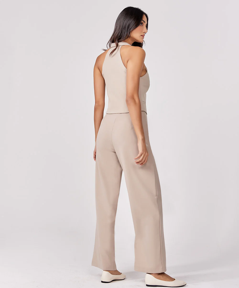 Flared Leg Formal Beige Pant - Image 3