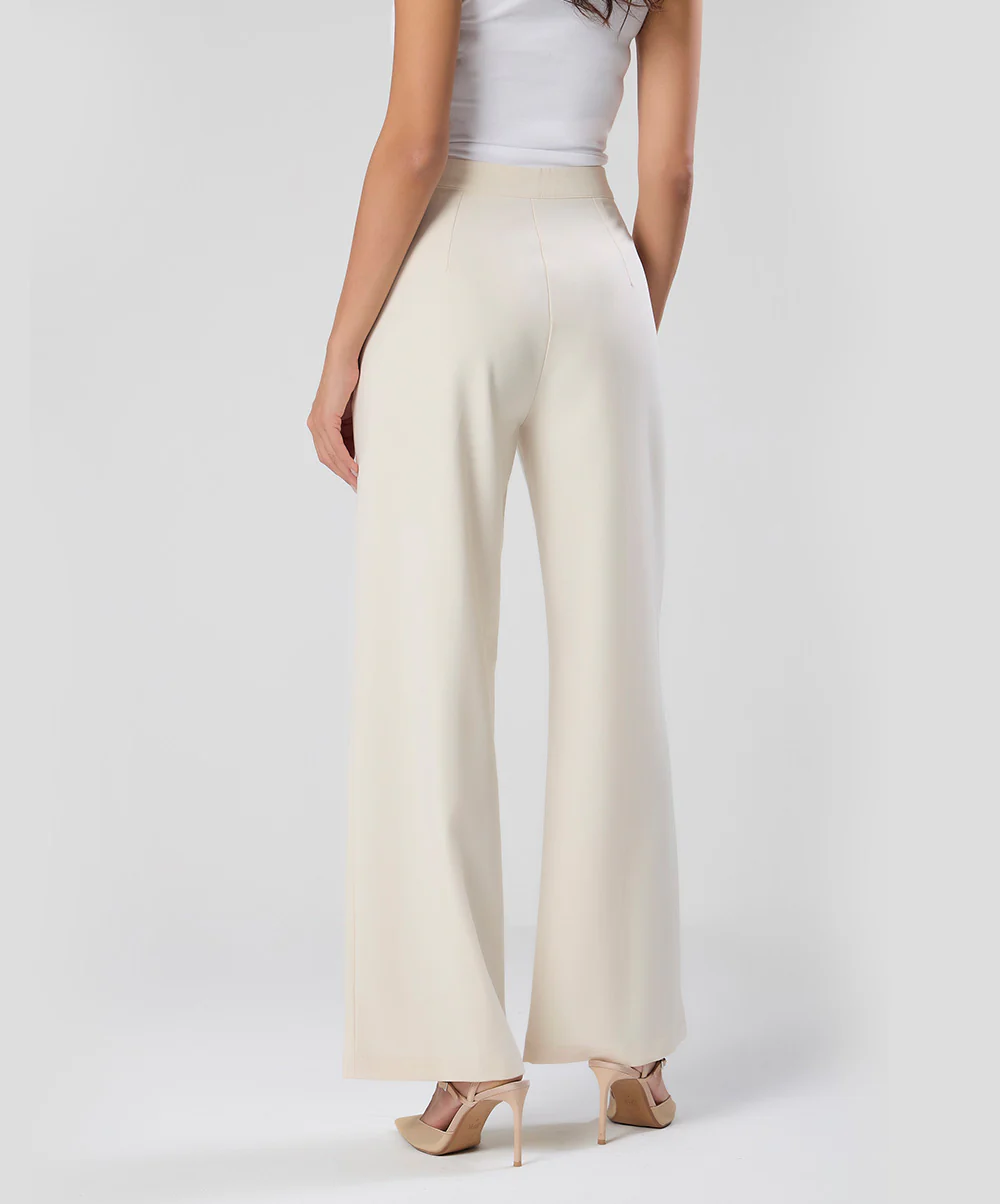 Flared Leg Formal Off White Pant - Image 5