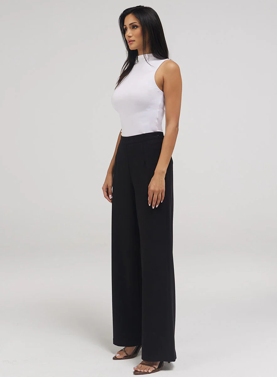 Flared Leg Formal Pant- Jet Black - Image 2