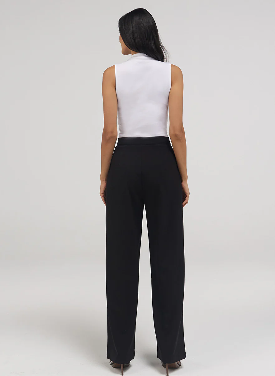 Flared Leg Formal Pant- Jet Black - Image 3