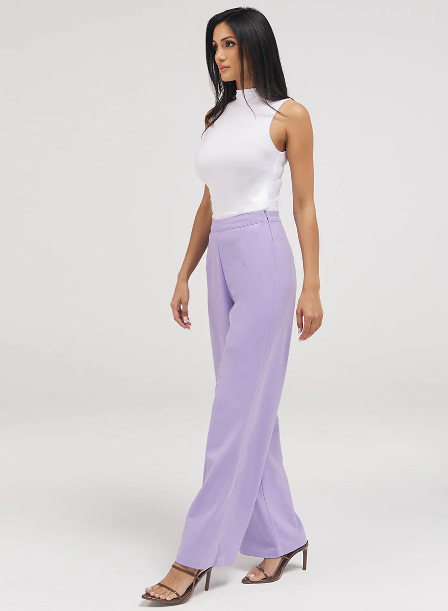 Flared Leg Formal Pant - Lavender - Image 5