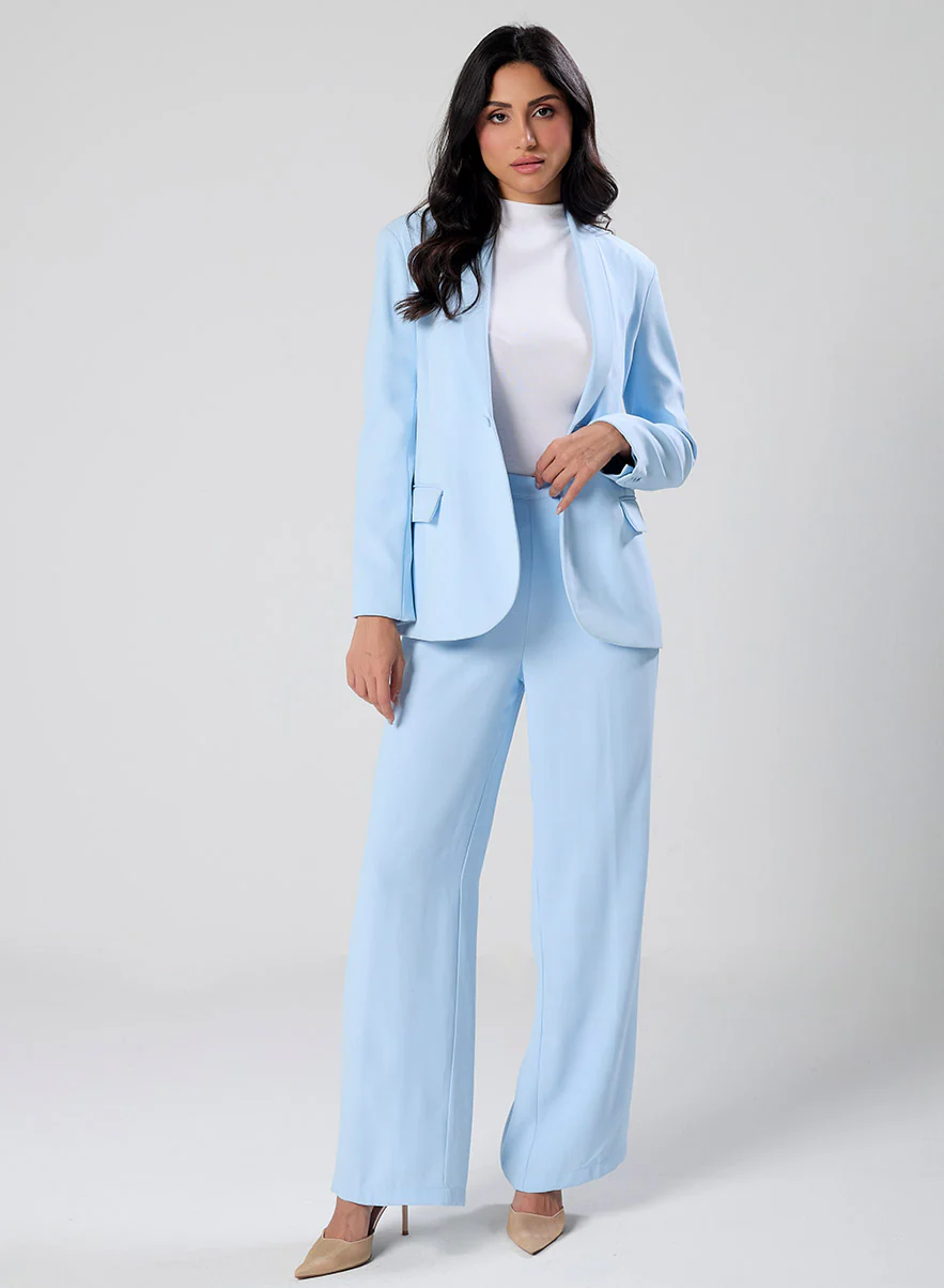 Flared Leg Formal Pant Sky Blue - Image 6